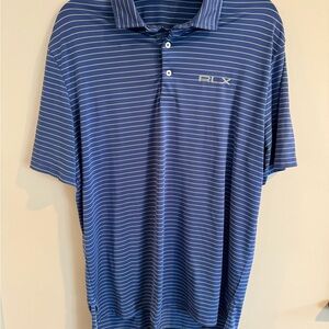 Ralph Lauren Blue and White Striped Polo Shirt